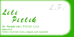 lili pitlik business card